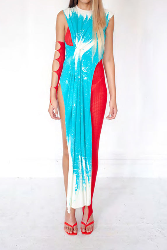 RUI sleeveless pleated top R008